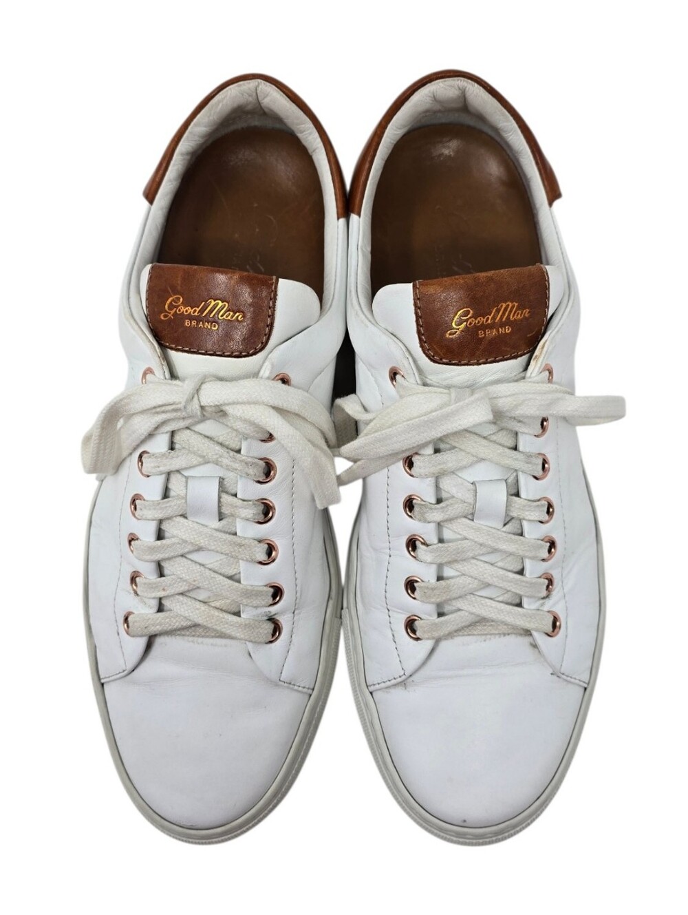 Good Man Brand Legend London Leather Sneakers White Cognac Men’s 9.5